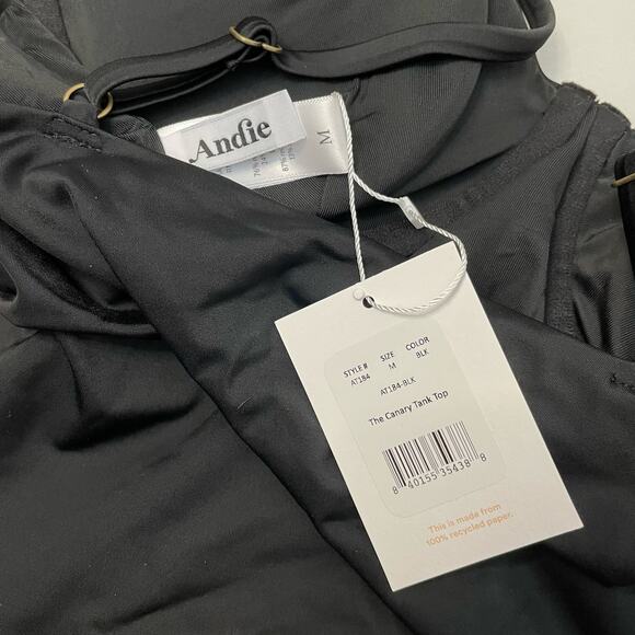 Andie Swim The Canary Tank Top Black Swim Top Women's Size M NEW Basic - Picture 3 of 5